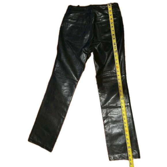 Genuine Leather bootcut Pants Black Womens Sz2 NWT GAP w Lining - Picture 3 of 8